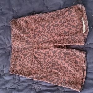 Maven Thread Leopard Print Bicycle Shorts, size S, red-brown